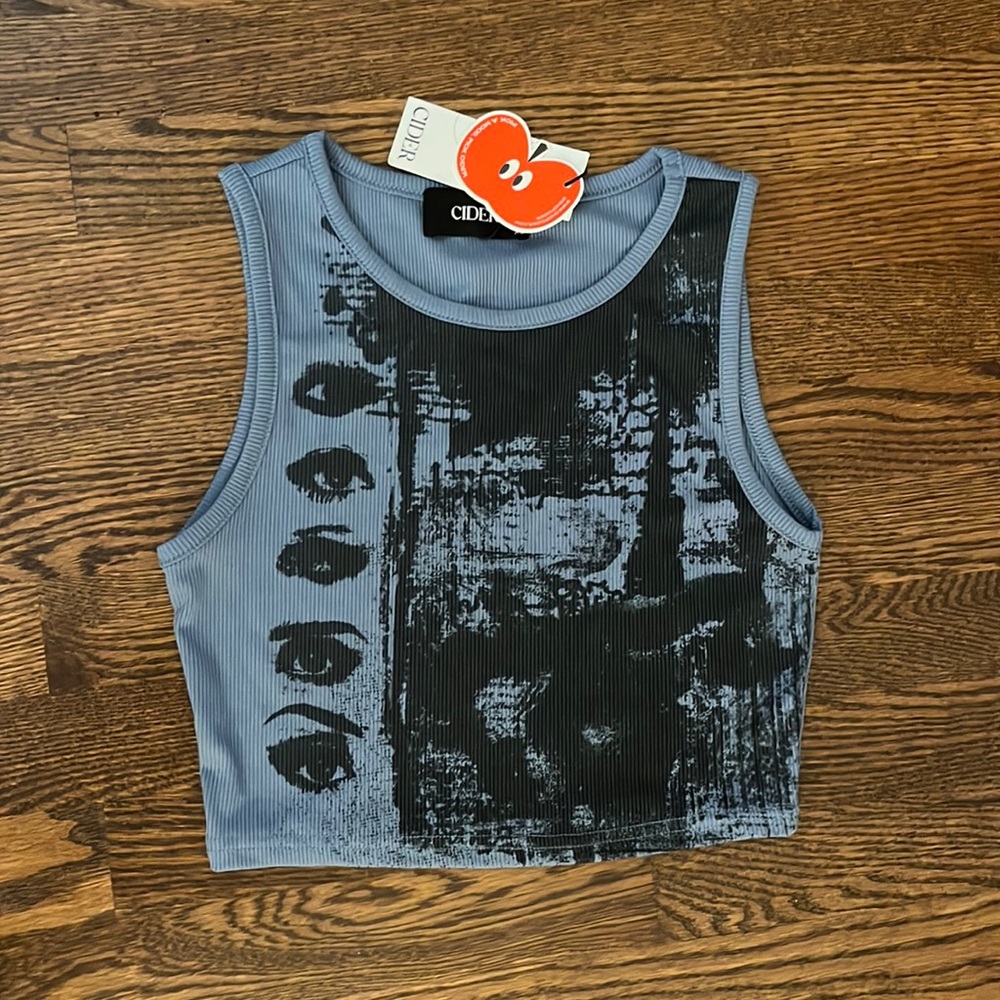 NWT Womens Blue Crop Top